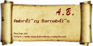 Ambrózy Barnabás névjegykártya